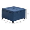 Aghana Digitals Blue Linen-Touch Storage Ottoman Bench with Button Tufting, Flip Top & Secure Hinge - 3 of 4