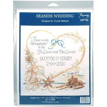 Imaginating Counted Cross Stitch Kit 7.5"X8"-Seaside Wedding Record (14 Count)