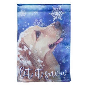 Evergreen Garden Flag Let it Snow Lustre Double Sided Indoor Outdoor Decor 18" x 12.5" - 1 of 2