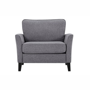 Serta Wapello Chair Charcoal: Contemporary Armchair with Spring Core Cushions & Rubberwood Legs - 1 of 4