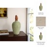 Modern Pottery Decorative Vase with Lid - Textured Artisan Design Vase for Table Centerpiece - Home or Office Decor Accent - Green - 4 of 4