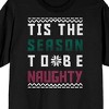 Team Naughty Tis The Season To Be Naughty Crew Neck Short Sleeve Black Adult T-shirt - 2 of 3