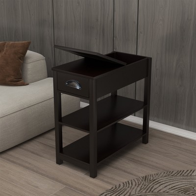 GlasFlength Multifunctional Storage Cabinet with Drawers and Bottom Dividers for Living Room, Bedroom, Office, Black, 23.62" * 11.81" * 23.62"