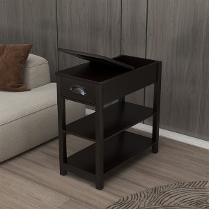 GlasFlength Multifunctional Storage Cabinet with Drawers and Bottom Dividers for Living Room, Bedroom, Office, Black, 23.62" * 11.81" * 23.62" - 1 of 4