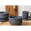 12-Piece Stoneware Dinner Plates Bowls Sets | Microwave & Dishwasher Safe | Non-Toxic| Stackable Matte Glaze Kitchenware for 4 - 3 of 4