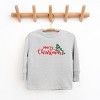 Merry Christmas Glitter Tree - Youth Long Sleeve Graphic T-Shirt - 2 of 4