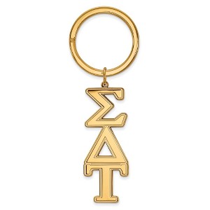 Black Bow Jewelry 14k Yellow Gold Plated Sterling Silver Sigma Delta Tau Greek Life Key Chain - 1 of 3