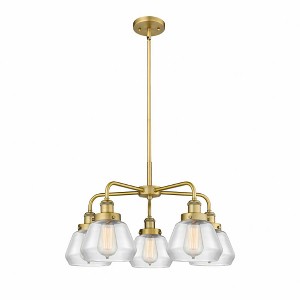 Fulton - 5 Light Stem Hung Chandelier In Art Deco Style-13.5 Inches Tall and 24.5 Inches Wide - 1 of 1