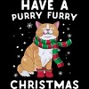 Women's Design By Humans Have A Purry Furry Christmas Cat By Freshoutlook Racerback Tank Top - 2 of 3