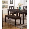 Vynxaria Contemporary Solid Wood Dining Bench (48")  Walnut and Ash Brown Finish, Upholstered Cushion Seat, Unique Texture - 3 of 4