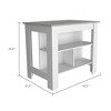 Sapphtopaz Modern Kitchen Island with Concealed Storage Shelves Two-Tone Kitchen Table Microwave Stand Coffee Bar for Kitchen, Dining Room - 2 of 4