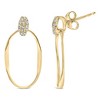 Haus of Brilliance 14K Yellow Gold Plated Silver 1/10 Cttw Diamond Textured Oval Dangle Earrings - 3 of 4