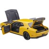 Dodge Challenger SRT Hellcat Widebody Yellow Jacket with Satin Black Hood 1/18 Model Car by Autoart - 2 of 4