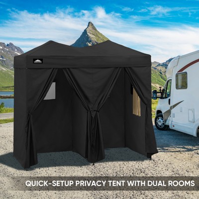 EAGLE PEAK Outdoor Changing Room 8x4, 2 Room Pop Up Portable Changing Room, Sun Shelter, Portable Dressing Room