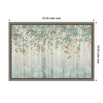 Weathered Gray Framed Botanic-Inspired Canvas Wall Art