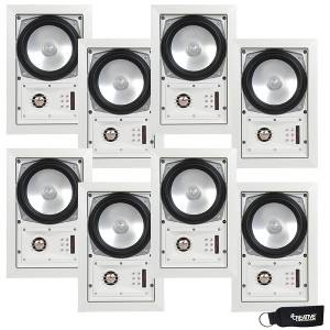 SpeakerCraft MT6 Three - In-Wall or Ceiling Speaker Includes White Grill - (Multipack of 4 pair, 8 speakers total) - 1 of 4