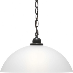 Progress Lighting, Classic Dome Pendant, 1-Light, Ceiling Light, Brushed Nickel, Etched Glass Shade - 1 of 4