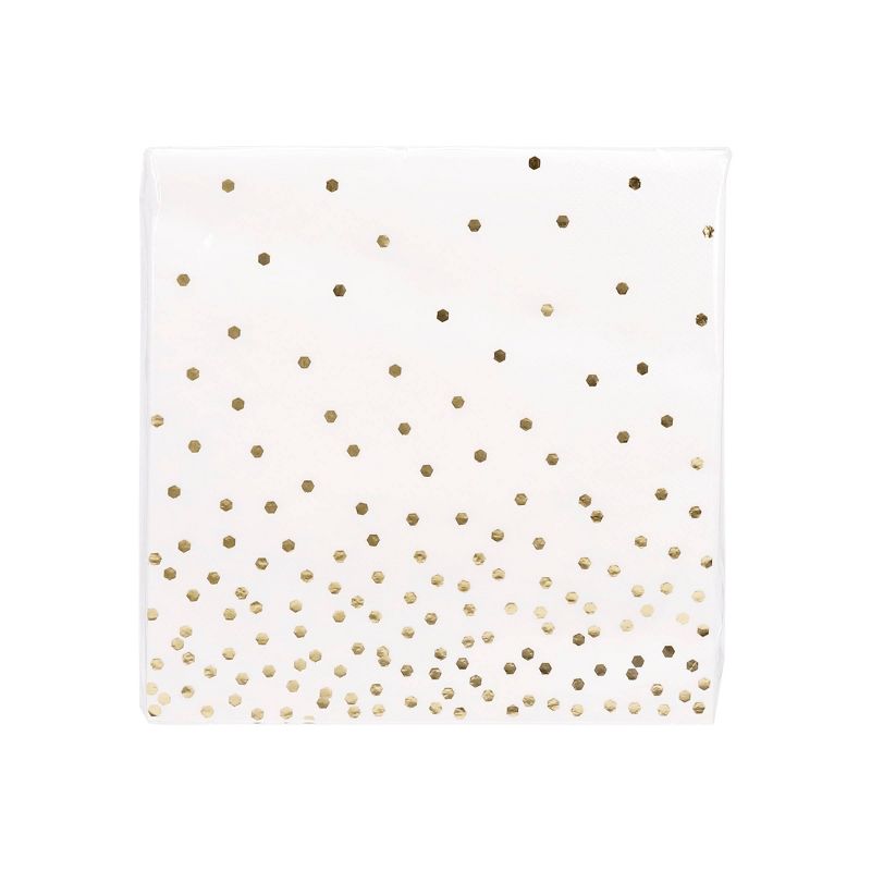 30ct Disposable Lunch Napkins with Foil Gold - Spritz&#8482;, 4 of 5