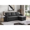 TiramisuBest Dark Gray Convertible Sectional Sofa with Pull-Out Chaise, Storage Ottoman, Twin Sleeper, Living Room Furniture - 2 of 4