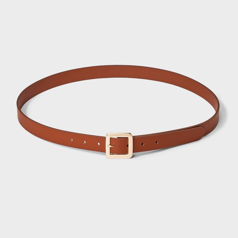 Women's Chunky Center Bar Buckle Belt - A New Day™ Brown, 3 of 8