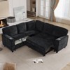 MAYEERTY Spacious L-Shaped Sectional with Sleeper Function - Storage Seats, USB Charging- Living Room Essential - 2 of 4