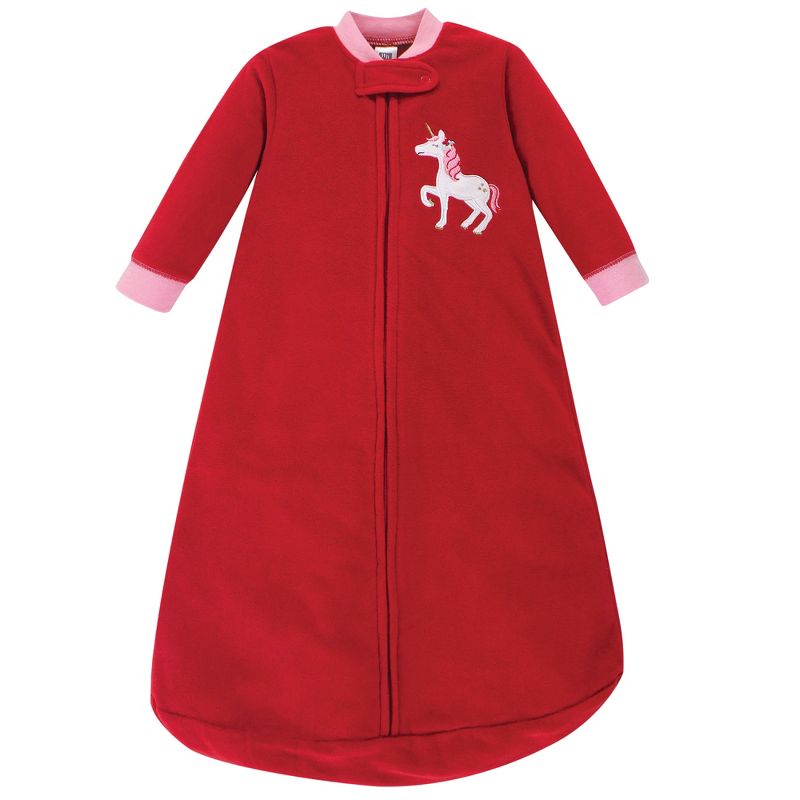Hudson Baby Infant Girl Long-Sleeve Fleece Sleeping Bag, Christmas Unicorn, 0-9 Months, 4 of 5