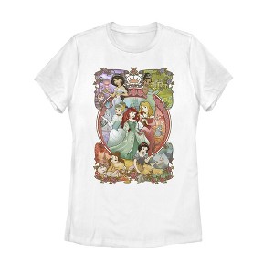 Women's Disney Princesses Vintage Collage T-Shirt - 1 of 4