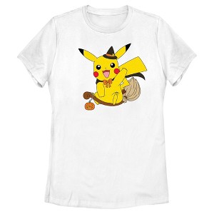 Women's Pokemon Halloween Pikachu Witch Costume T-Shirt - 1 of 4