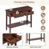 PDTEND 38.2" Rubber Wood Rustic Console Table - 4 of 4