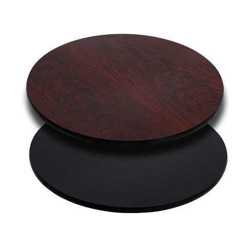 Flash Furniture 42 Round Table Top With Black or Mahogany Reversible Laminate for sale online 