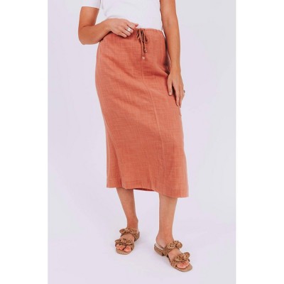 Women's Braided Drawstring Linen Skirt - WISHLIST