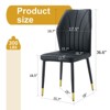 FONTOI 4PCS Dining Chairs with Patterned Backrest and Black Metal Legs for Dining Room, Black, 18"*36.6"*17.5" - 3 of 4