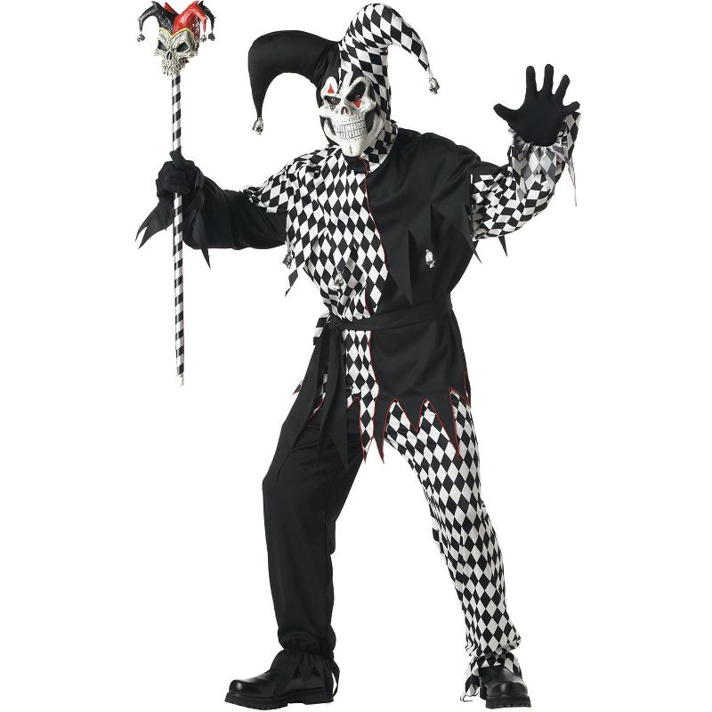 California Costumes Evil Jester Men's Costume (Black/White), 1 of 2
