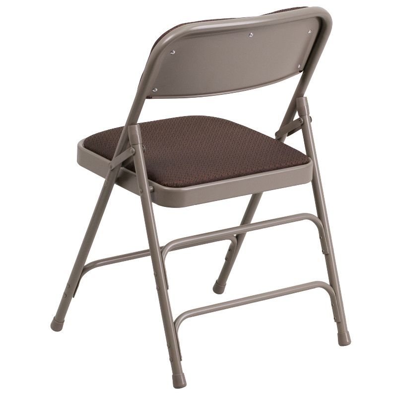 Emma and Oliver 4 Pack Curved Triple Braced & Double Hinged Fabric Upholstered Metal Folding Chair, 5 of 8