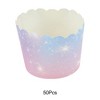 Unique Bargains Small Ombre Galaxy Print Disposable Baking Cups Wood Pulp Paper PE Coating 2.36"x1.77" 50 Pcs - 4 of 4