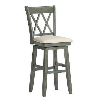 29" South Hill Double X Back Wood Swivel Height Barstool - Inspire Q