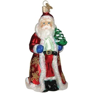 Old World Christmas Glass Blown Tree Ornament, Glistening Golden Santa - 1 of 4