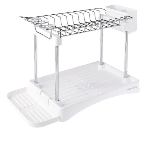 J&v Textiles Dish Drying Rack, Stainless Steel 2-tier With Utensil Holder,  Cutting Board Holder And Dish Drainer For Kitchen Counter : Target