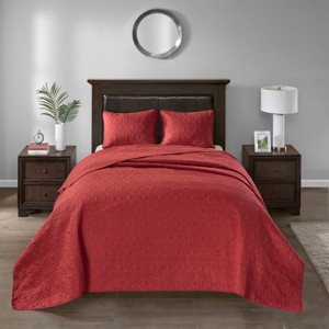 Gulches Queen Reversible Bedspread Set Red Queen - 1 of 4
