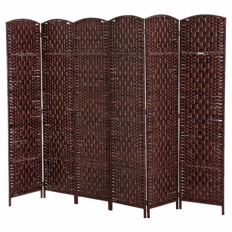 HOMCOM 6' Tall Wicker Weave 6 Panel Room Divider Privacy Screen, 4 of 7