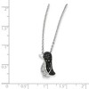 Black Bow Jewelry 1/5 Cttw Black & White Diamond Penguin Necklace in Sterling Silver - 4 of 4