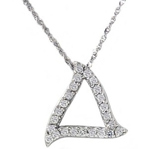 Pompeii3 1/4ct Fancy Pave Diamond Curvy 14K White Gold Pendant - 1 of 2