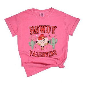 Simply Sage Market Women's Howdy Valentine Heart Short Sleeve Garment Dyed Tee - 1 of 4