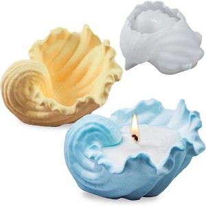 JDICTION Silicone Resin Molds, Wave Shell Tray Mold for Epoxy Casting, Bowl Candle Holder, Jewelry Dish, Candy Container Craft Decor - 1 of 4