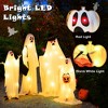Costway 4 PCS Halloween Light up White Cloth Ghosts Life-size Standing Ghost Family with Red and Warm White LED Lights - 2 of 4