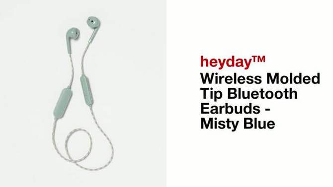 Molded Tip Braided Bluetooth Wireless Earbuds - heyday&#8482; Black Tort, 5 of 6, play video