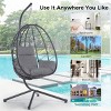 Egg Chair With Stand,Hanging Basket Egg Chair With Cushion,Indoor And Outdoor Egg Chair,Hammock Chair For Living Room,Balcony-Cuddlewood - 3 of 4