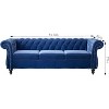 ORRD Chesterfield Sofa Faux Leather, Modern PU Tufted Couch 3 Seater with Rolled Arms and Nailhead for Living Room, Bedroom - 4 of 4