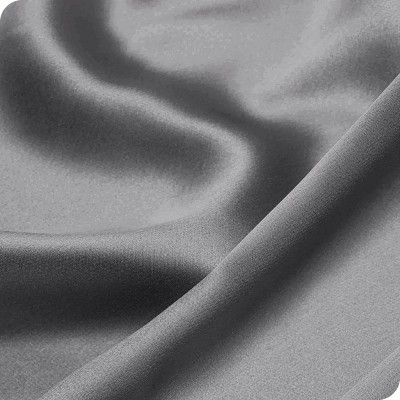 Gray Satin Zippered Body Pillowcase for Hair and Skin