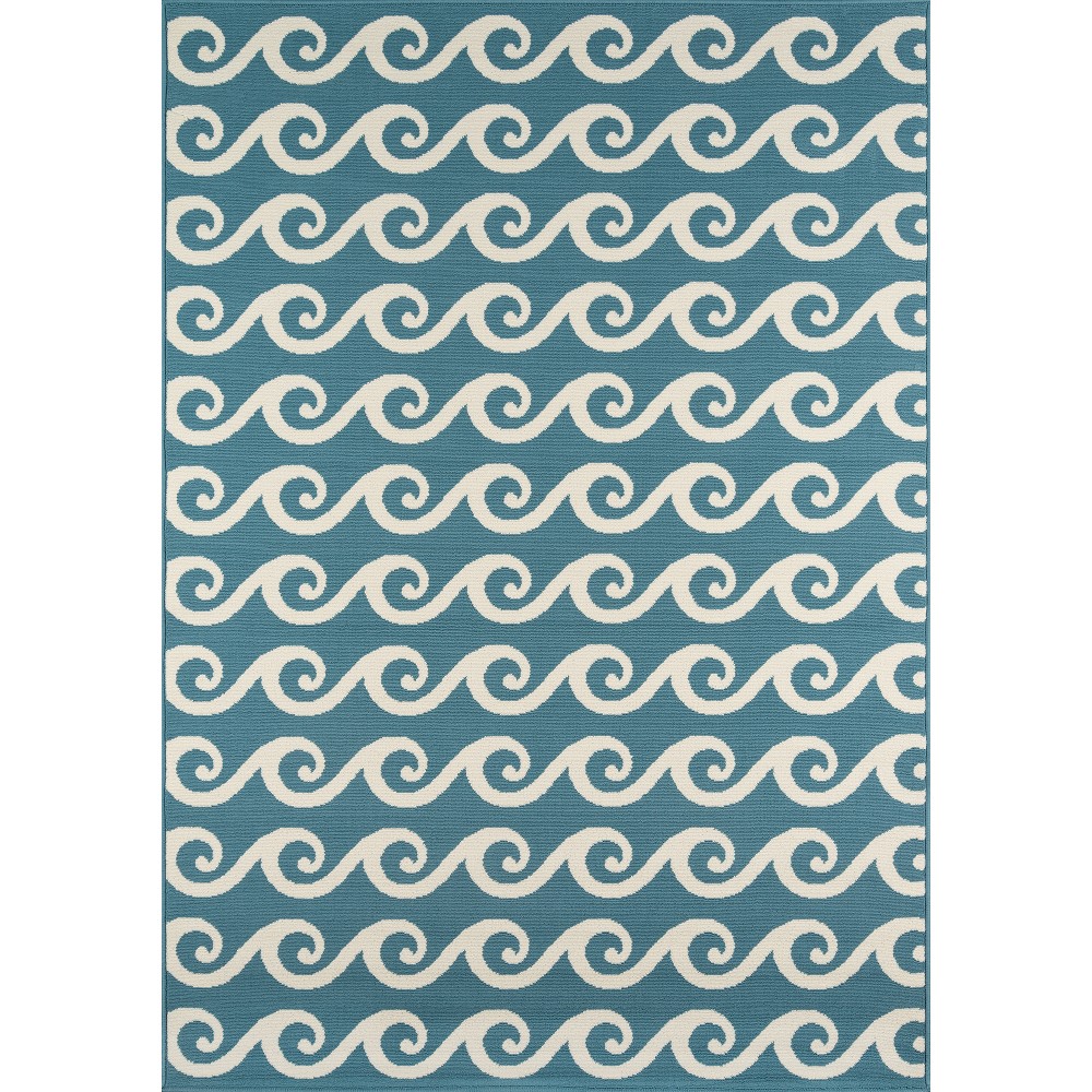 Ocean Waves Rug - Blue - (6'7inx9'6in)